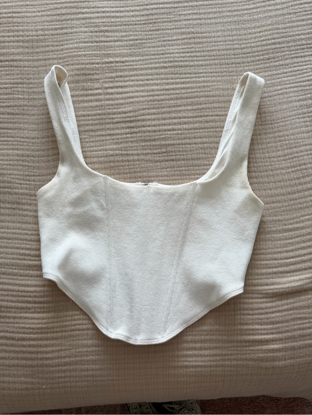 Princess Polly Cream Square-Neck Corset Crop Top